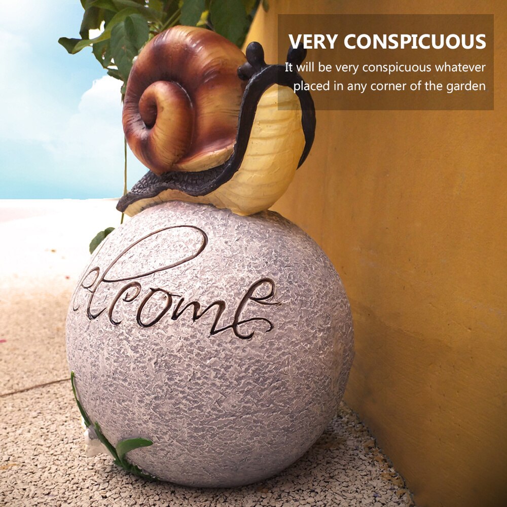 Snail Garden Ornament Lovely Welcome Snail Model Yard Lawn Decoration