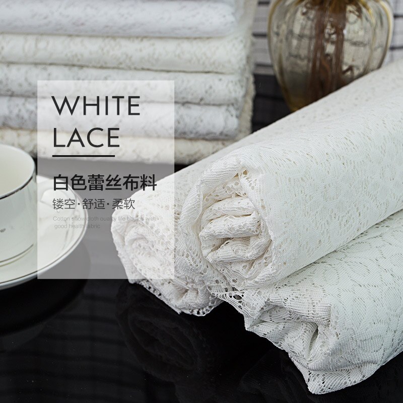 100cm * 140cm / Piece, White Embroidery Lace Cloth, Summer Dress Curtain, Wedding Dress Fabric, DIY Handmade Material