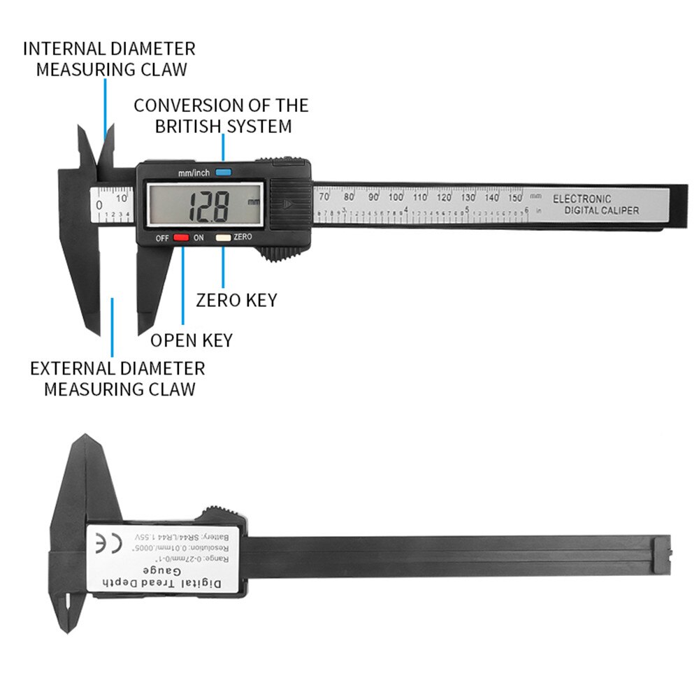 Digital Caliper 6 Inch 150mm Micrometer Depth Measuring Instrument Vernier Calipers Measuring Tool Messschieber paquimetro