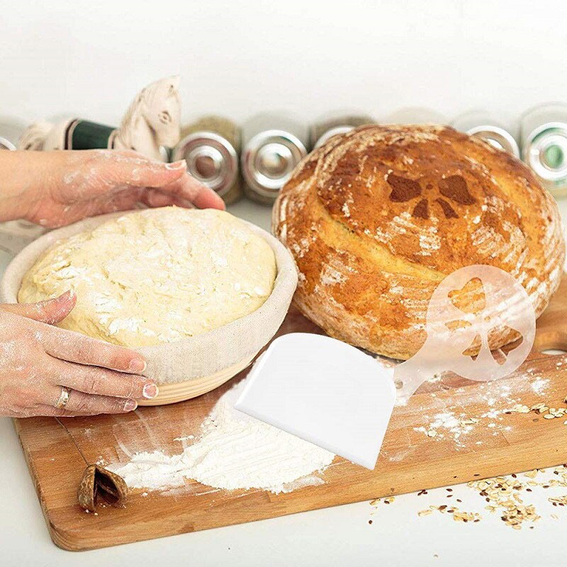 Meibum Brot GäSprosse Rattan Korb Runde Brotform Banneton Teig Proofing Körbe Leinen Liner Schaber Messer Backen Werkzeuge