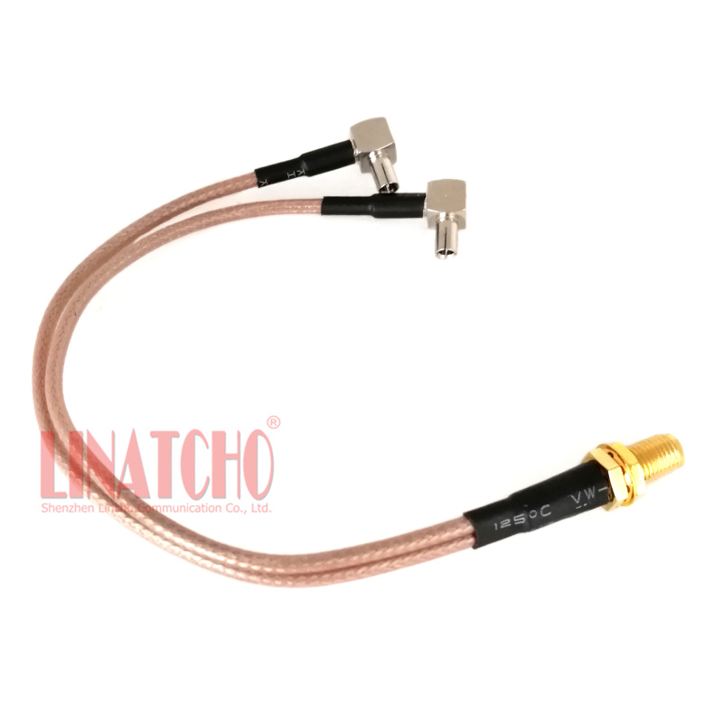 Coaxiale RG316 Sma Vrouwelijke Naar Twee TS9 Mannelijke Connectors Antenne Splitter Kabel