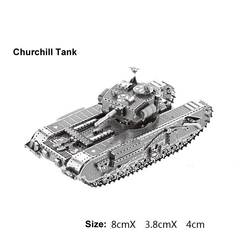 Liebe Zauber 3D Metall Montiert Modell DIY Pädagogisches Puzzle Chef Tank JS-2 Tank Sherman Tiger-typ Tanks: Churchill Tank