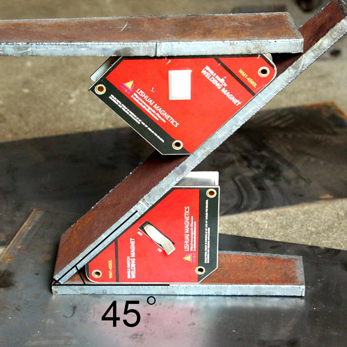 Neodymium Welding Magnet Holder Strong Single Switch On/Off Switch Magnetic Clamp/Magnet Square 45 90 Degree S/L Size 30KG/50KG