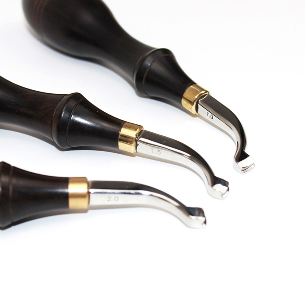 Leather Edge Creaser Leathercraft Edge Creasing Tool Leather Craft Hand Tools Leather Edge Tool with Wood Handle cold press