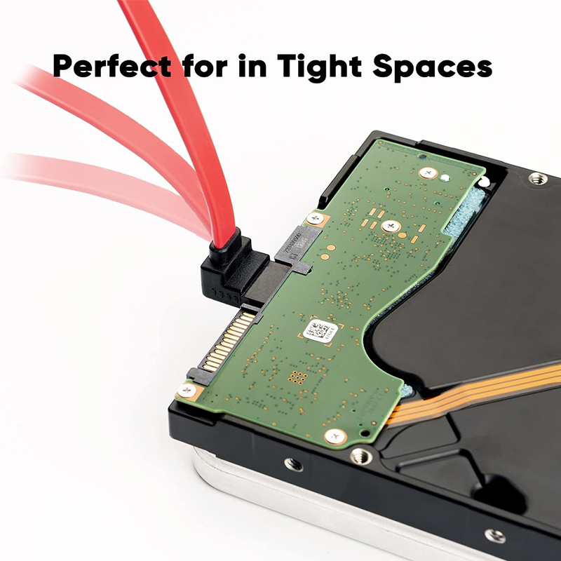Cavo SATA III Cavo dati Sata III angolato da 6 Gbps Sata 3.0 con chiusura di bloccaggio per SSD SATA da 2,5", unità HDD da 3,5 pollici