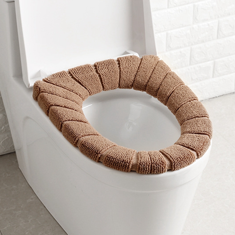 robienie na drutach pokrowiec na deskę sedesową zimowa gruba miękka mata robić WC dla gospodarstw domowych uniwersalne akcesoria łazienkowe Dropshipping