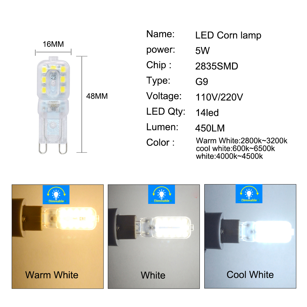 G9 Led-lampen 220 V 110 V Dimmbare 14/22/32 LEDs SMD 2835 LED G9 Lampe Licht ersetzen 20 W/40 W/60 W Halogen Licht-emittierende Diode Lampen