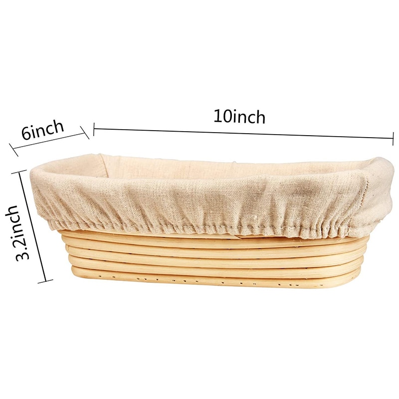 Banneton Proofing Basket Set - Artisan Sourdough Bread Bakery Basket,Dough Scraper/Cutter & Brotform Cloth Liner