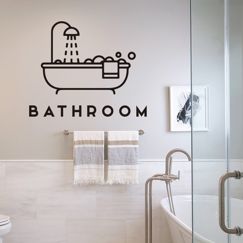 Pegatinas de pared creativas para bañera y baños, arte de pared opaco de , calcomanía de vinilo, decoración de del hogar, papel tapiz de puerta, murales adhesivos