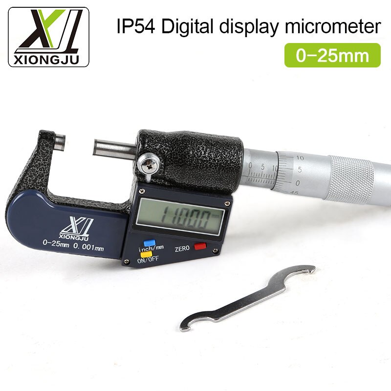 Super Electronic Outside Micrometer 0-25mm Digital Micrometer Caliper Gauge Meter Micrometer Carbide Tip Measure Tools 0.001mm