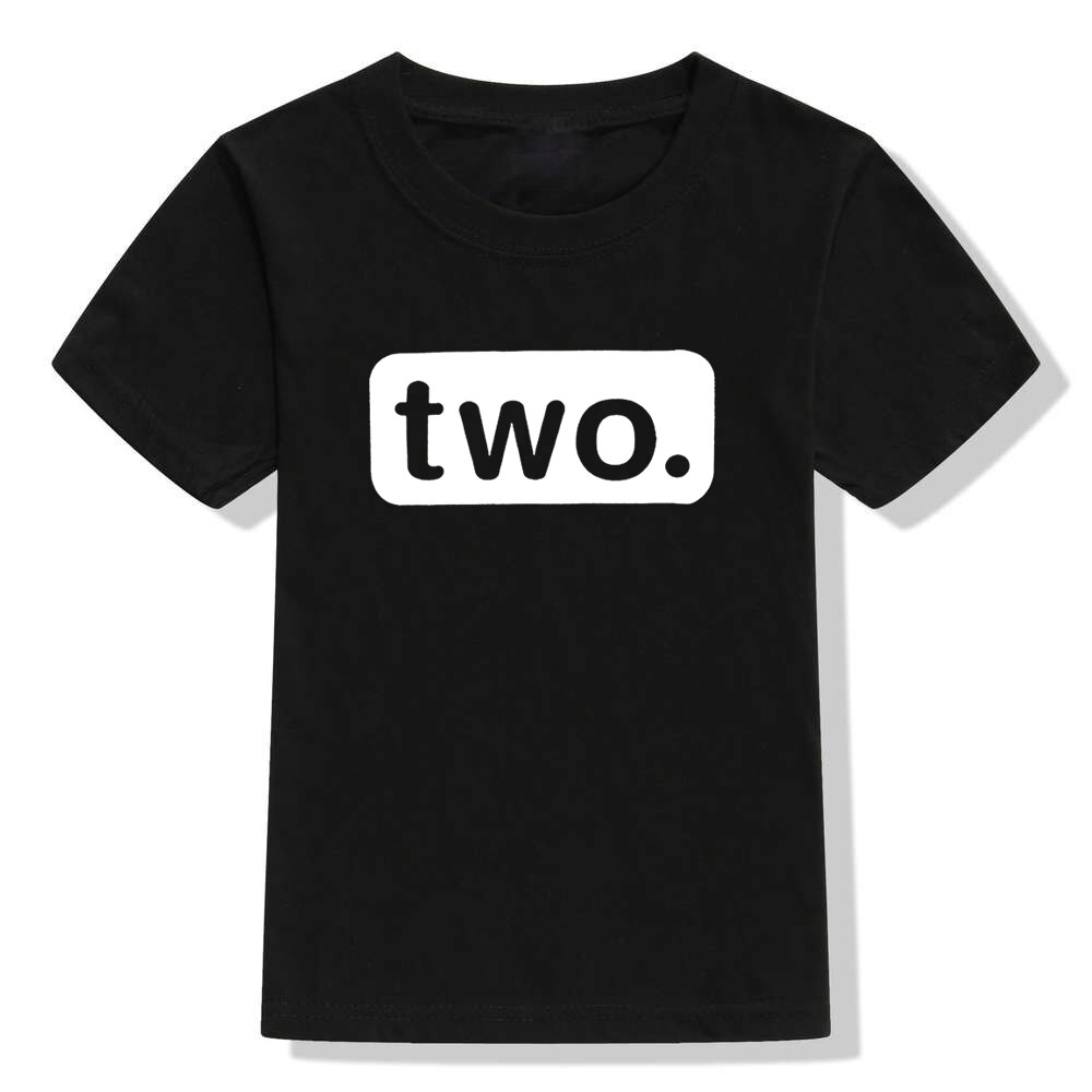 2nd verjaardagsshirt babyjongen 2 jaar oude peuter kinderoutfit tweede twee t-shirt feest casual kleding broers t-shirts dragen: Zwart / 6-8y