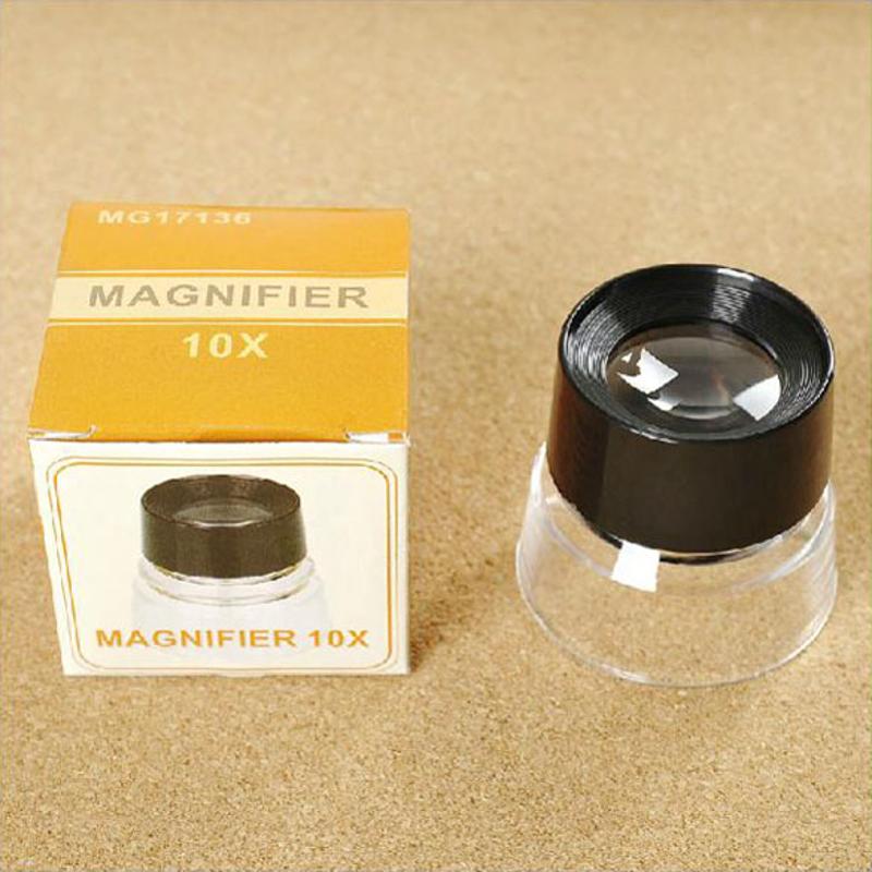 Portable Magnification Loupes 10X Magnifying Glass Microscope for Reading Jeweler Watchmakers Loupe Stamp Antique Magnifiers