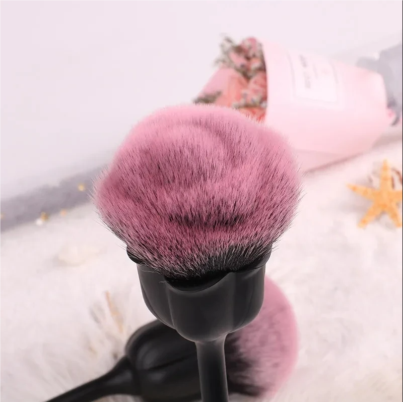 Pincel de flor rosa para accesorios de manicura, herramienta para mujeres, herramientas de belleza facial, cepillo para polvo de decoración de uñas, 1 Uds., herramientas de maquillaje de aseo