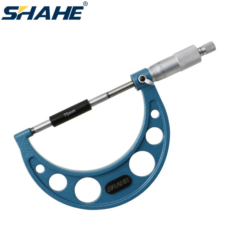 Shahe 0.01 Mm 75-100 Mm Buiten Micrometer Externe Metric Gauge Micrometer Schuifmaat Voor Meetinstrumenten