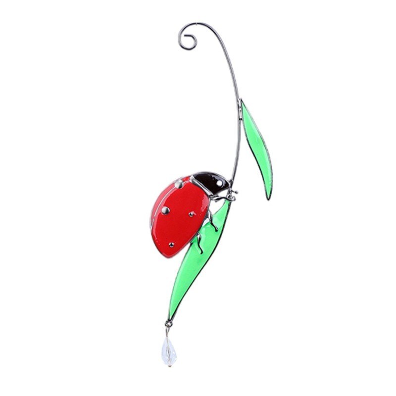 Top Selling Lady Bug Suncatcher Stained Glass Window Gordijnen Ondersteuning En # T2P