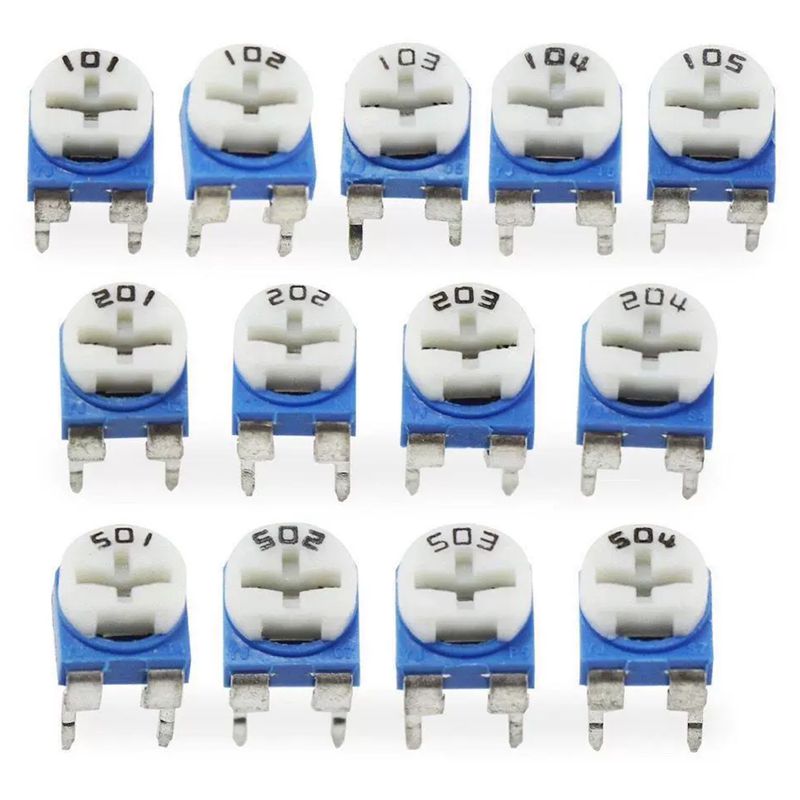 20pcs RM065 RM-065 Série 100 200 500 1K 2K 5K 10K 20K 50K 100K 200K 500K 1M Ohm Trimpot Trimmer Potenciômetro Resistor Variável