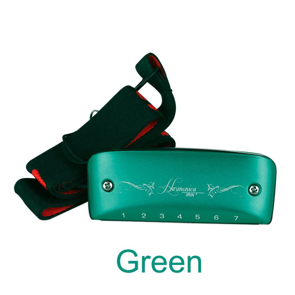 Harmonica 7 Holes Blues Harmonica Standard Paddy Country Minor Tune Key C Woodwind Instruments: Green