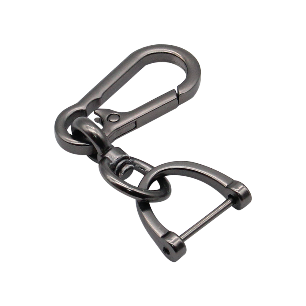 Anti-verloren autosleutel hanger creatieve eenvoudige sleutelhanger sterke karabijnhaak vorm roestvrijstalen sleutelhanger man unisex cadeau auto-interieur