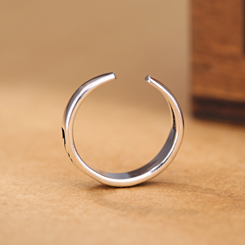 Novità in argento sterling 925 fiore nero aperto anelli da donna gioielli di qualità di lusso all'ingrosso GaaBou