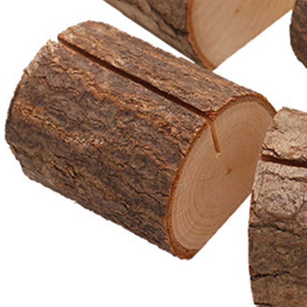 Log Photo Clip Bark Stump Crafts Retro Country Home Decoration Stakes Wedding Hotel Table Card Decoration Christmas Card Decor
