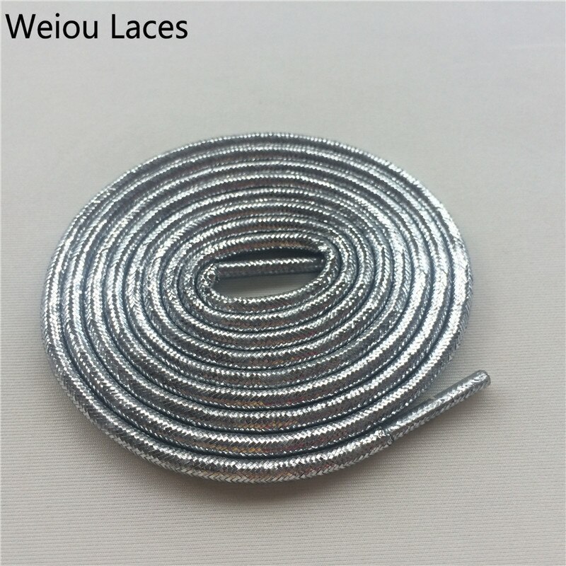 Offical weiou gull/sølv metallisk tau lisser blinkende skolisser glitter perlefarget sparkle sko lisser til kjole sko kvinner