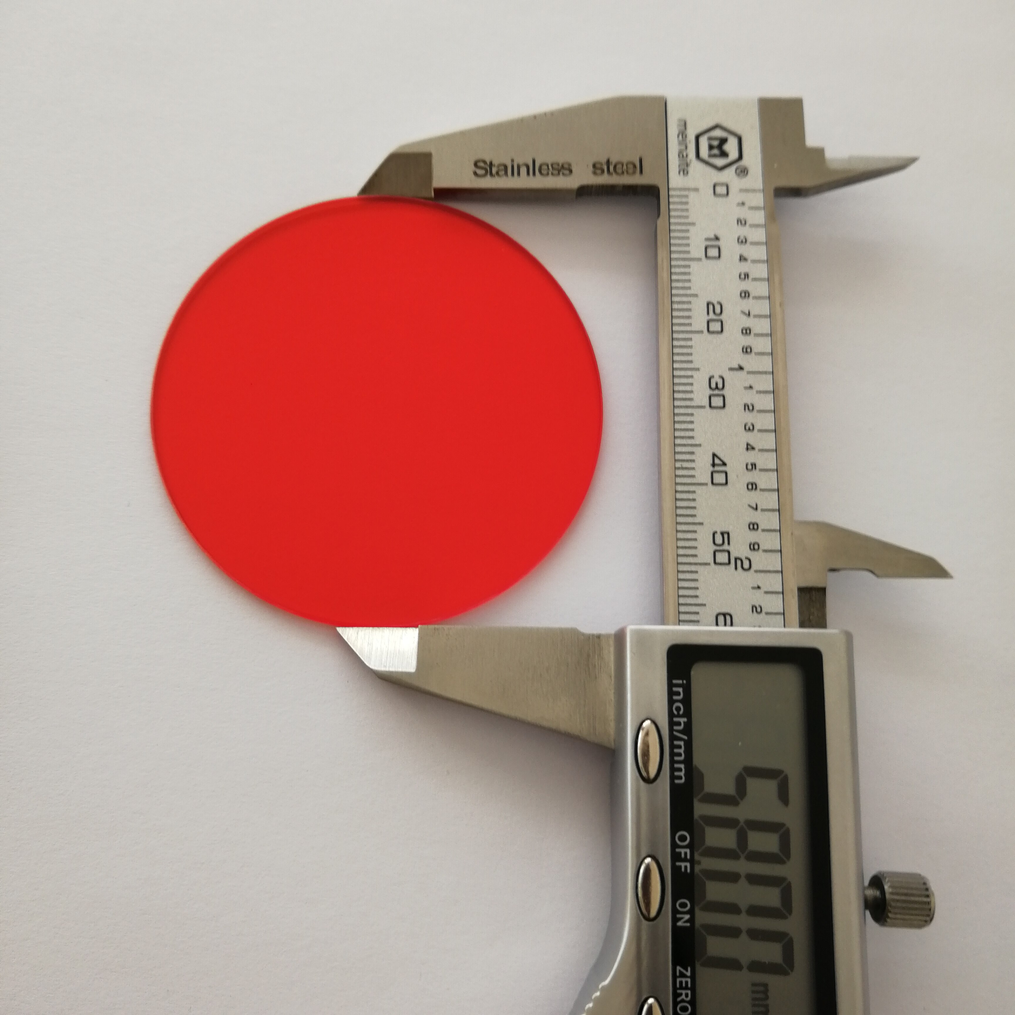 Filtro óptico de vidrio rojo, 58x2,0mm, 580nm, CB580 GG590, transiluminador
