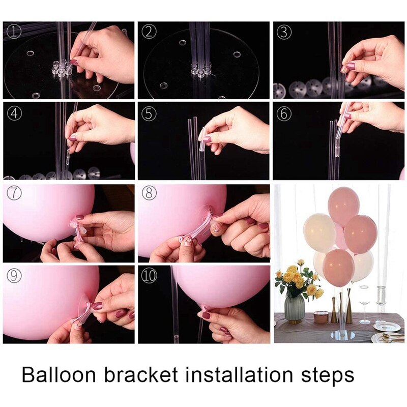 2 Sets Table Balloon Stand Kit Balloon Holders for Tables Balloon Cups and Sticks Balloon Stick Floor Stand