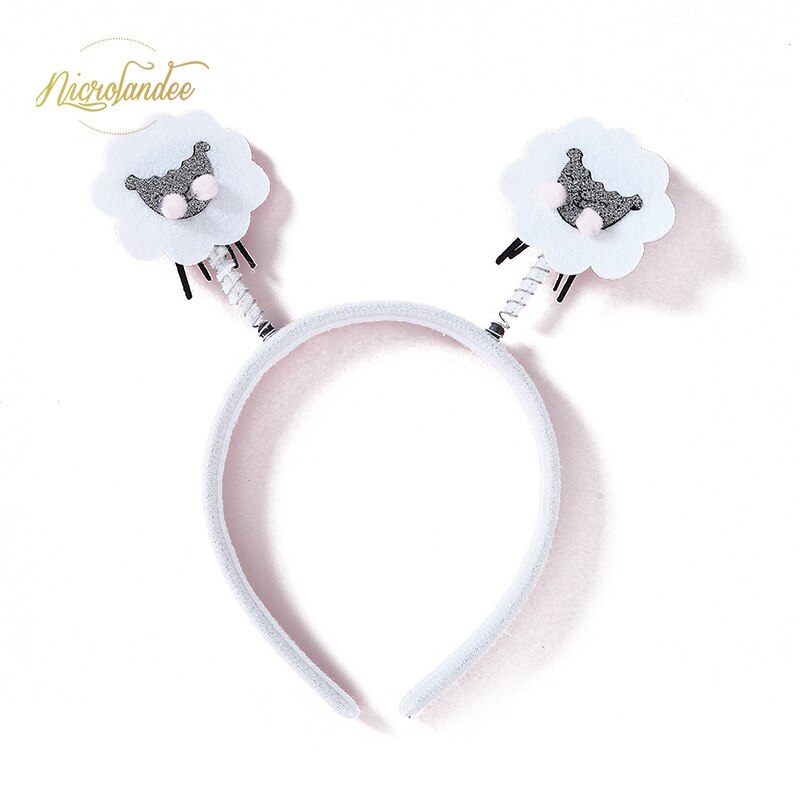 Nicrolandee kul halloween filt pannband många teman maskerad festival hår tillbehör för halloween cosplay fest: 1pc vita
