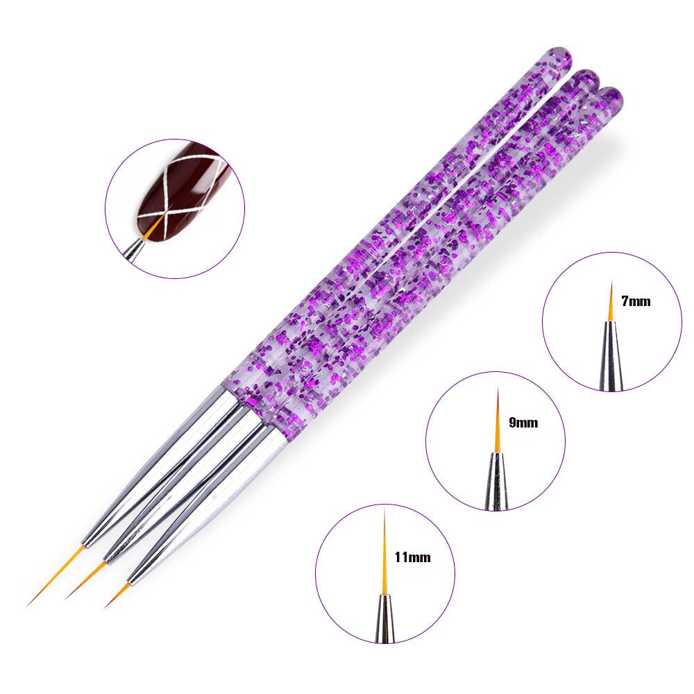Nail Art Brushes Set 3/5Pcs/set Drawing Carving Painting Pen paiting carving line Manicure Set For nail art Brush Drawing Tool: 04