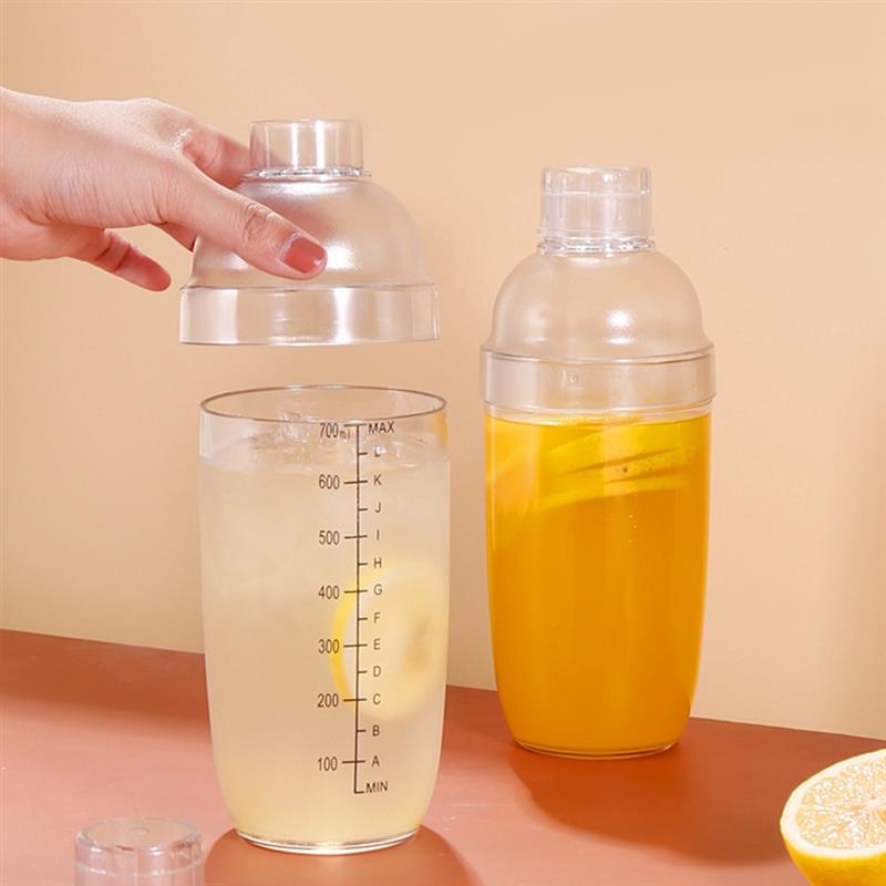 Coctelera de plástico transparente para cócteles, herramienta mezcladora de 350/500/700/1000ml a prueba de golpes para Martini, coctelera para bebidas