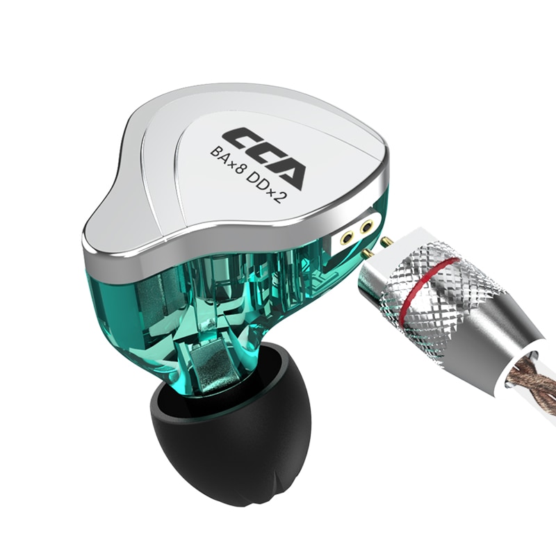 CCA C10 słuchawki technologia hybrydowa 4BA + 1DD douszne HiFi DJ sportowe zatyczki do uszu słuchawki przewodowe 10 jednostka napędu zestaw słuchawkowy z redukcją szumów