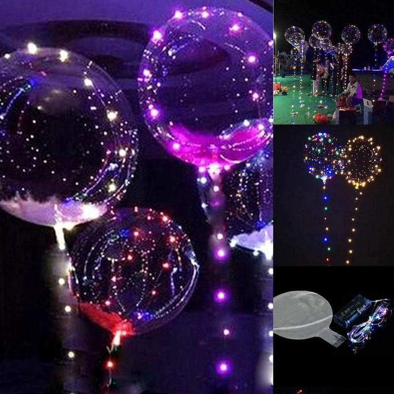 Herbruikbare Lichtgevende Led Ballon Transparante Ronde Bubble Decoratie Decor Party P0C7