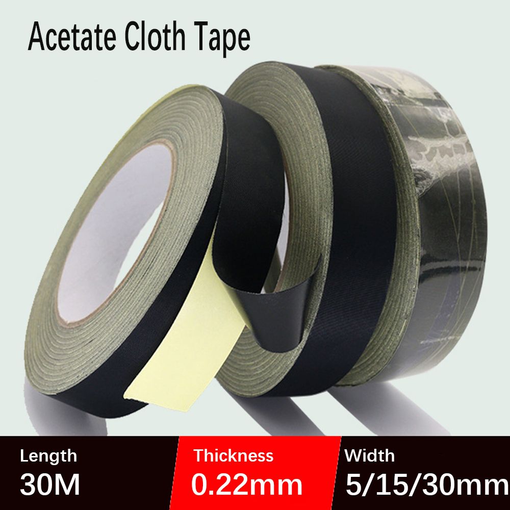 1 pz nastro adesivo in tessuto acetato nero nastro isolante per nastro elettrico ad alta temperatura Hardware per la casa