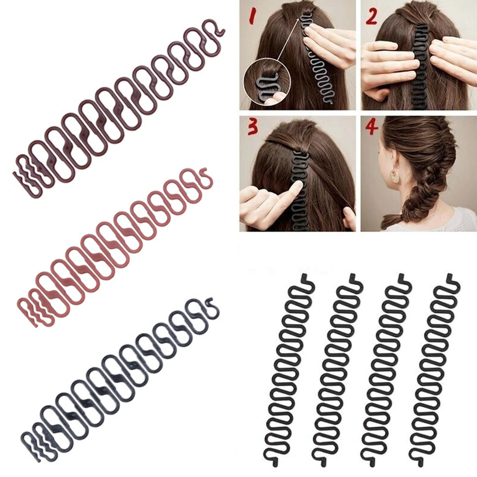 Magic Women Synthetic Twist Hair Bun Maker Donut Headband Styling Braid Holder Hair Band Easy Quick Bun Making Tool