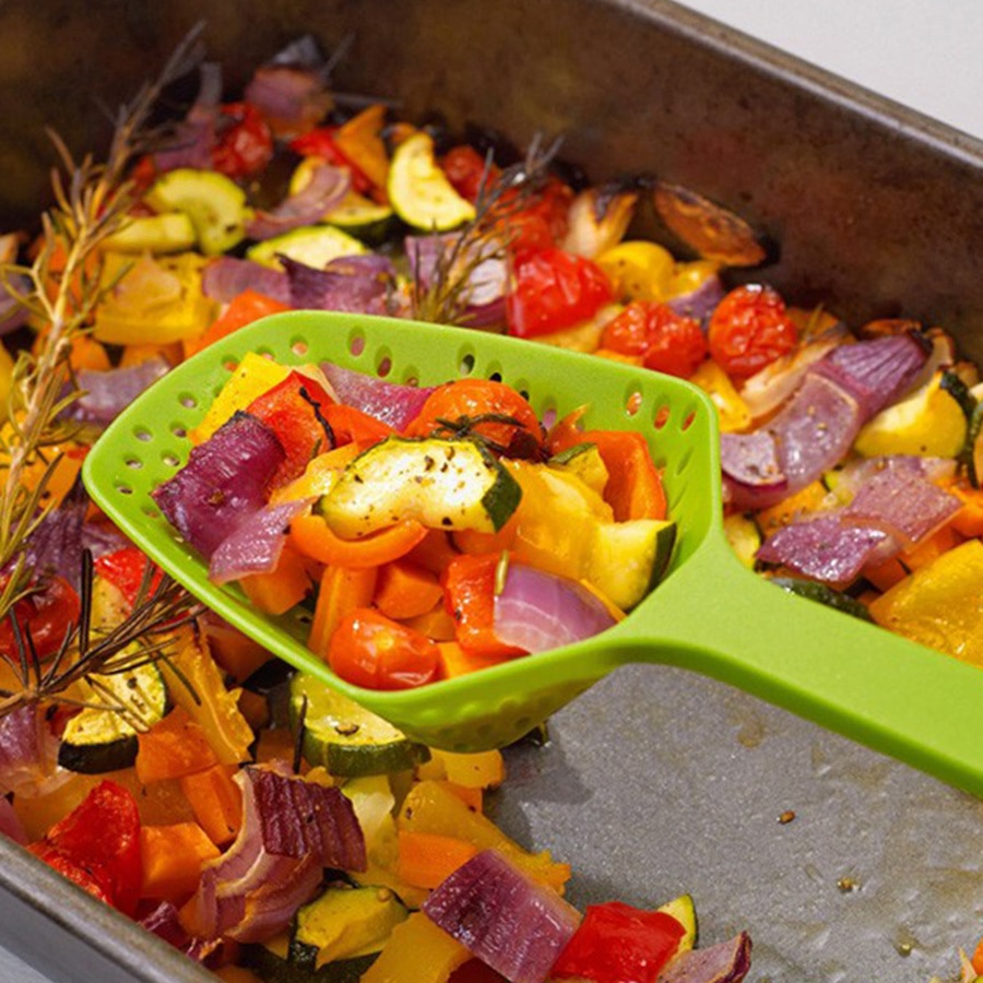 Espátula de plástico para cocina, espátula de hielo con fugas de agua, utensilios de cocina para lavar verduras