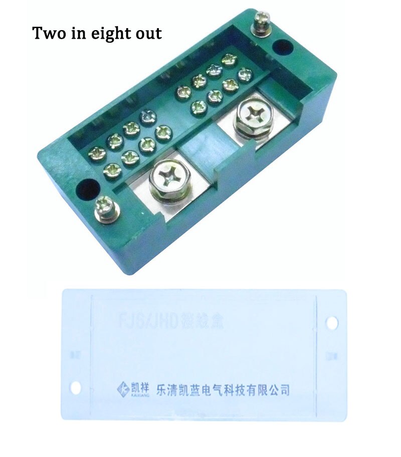 Junction Box 2 In 4/6/8/12 Out Wire Splitter 220V Household Surface Mounted Terminal Block Box: 2 In 8 Out
