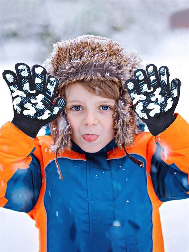 Jungen Magie Dehnbar Tarnung Handschuh Winter warm nicht-Unterhose Handschuhe Für freundlicher freundlicher draussen Pflege Liefert