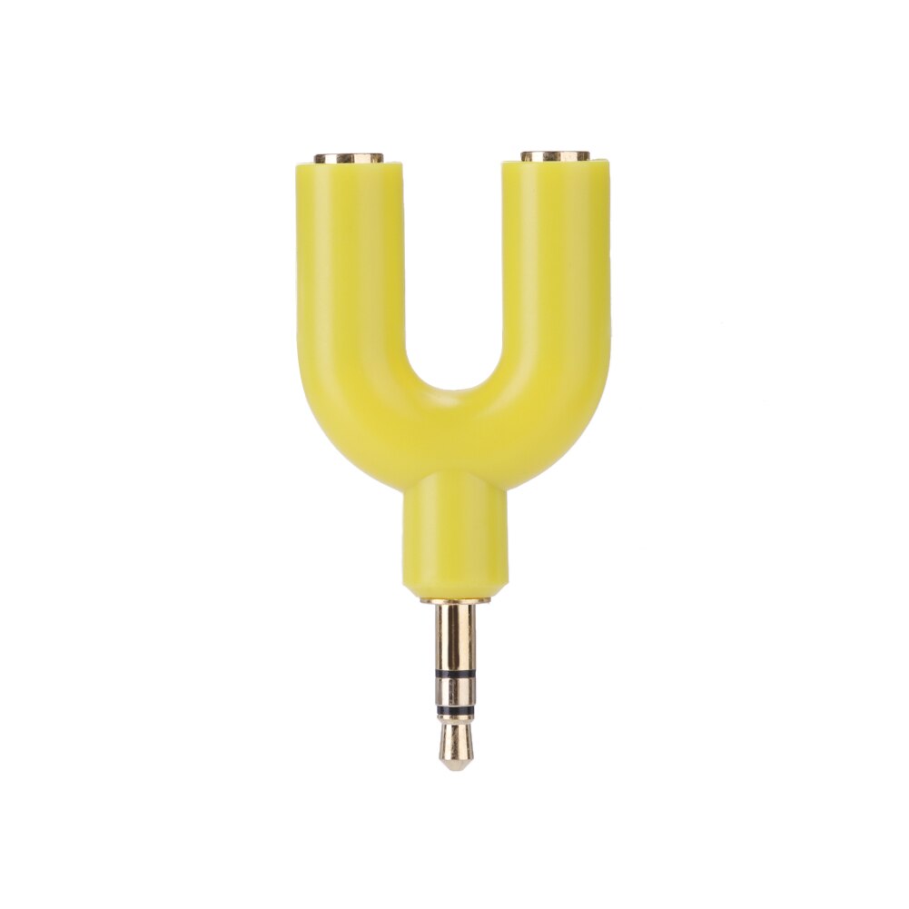 Y Shape 3.5mm Earphone Adapter Double Jack Adapter Plug Stereo Headphone Splitter For PC/MP3 Smartphone Player Share Music: Yellow