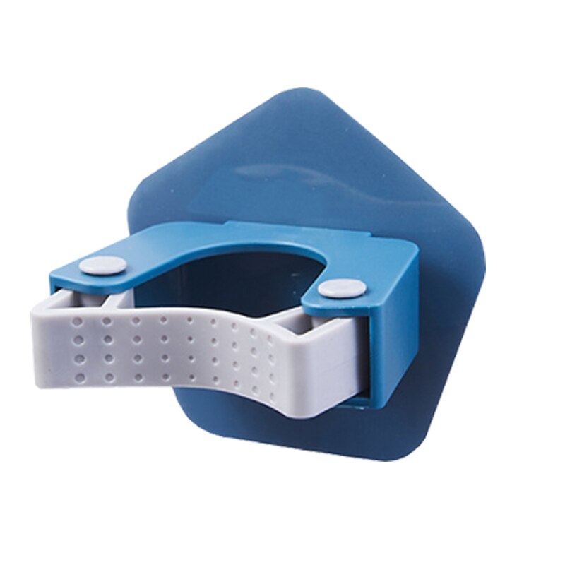 Wall Mounted Storage Mop Organizer Holder Brush Broom Hanger Storage Rack Kitchen Clip Seamless Mop Hook with Mounted Hanging: Polygon Blue