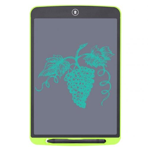 Tablet eletrônico de 12 polegadas, tablet eletrônico lcd com antiqueda para escrita e desenho, placa de notas para criança: Green Fine Pen