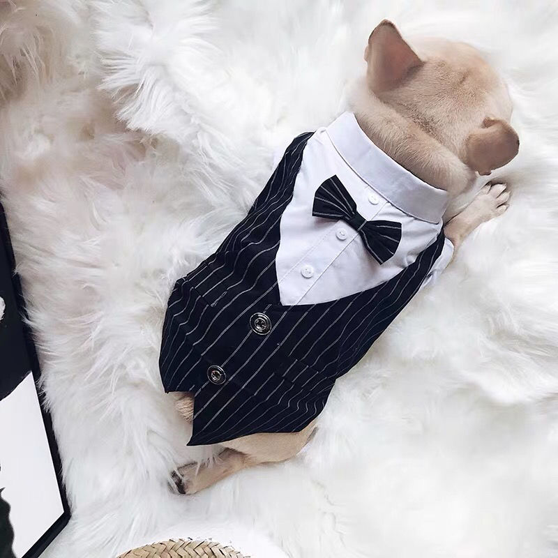 Pet Party Gentleman Dog Wedding Suits Formal Shirts for Small Dogs Bow Ties Dog Clothes Tuxedos Pet Cats Trend Clothes