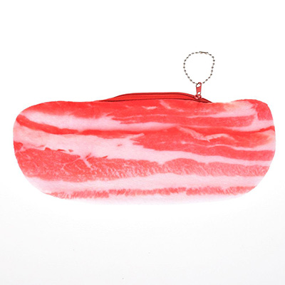 Funny Fish-Shaped Pencil Case – Canvas Zipper Pouch For School Supplies, Makeup, Or Stationery Storage (Red, 25x8cm)