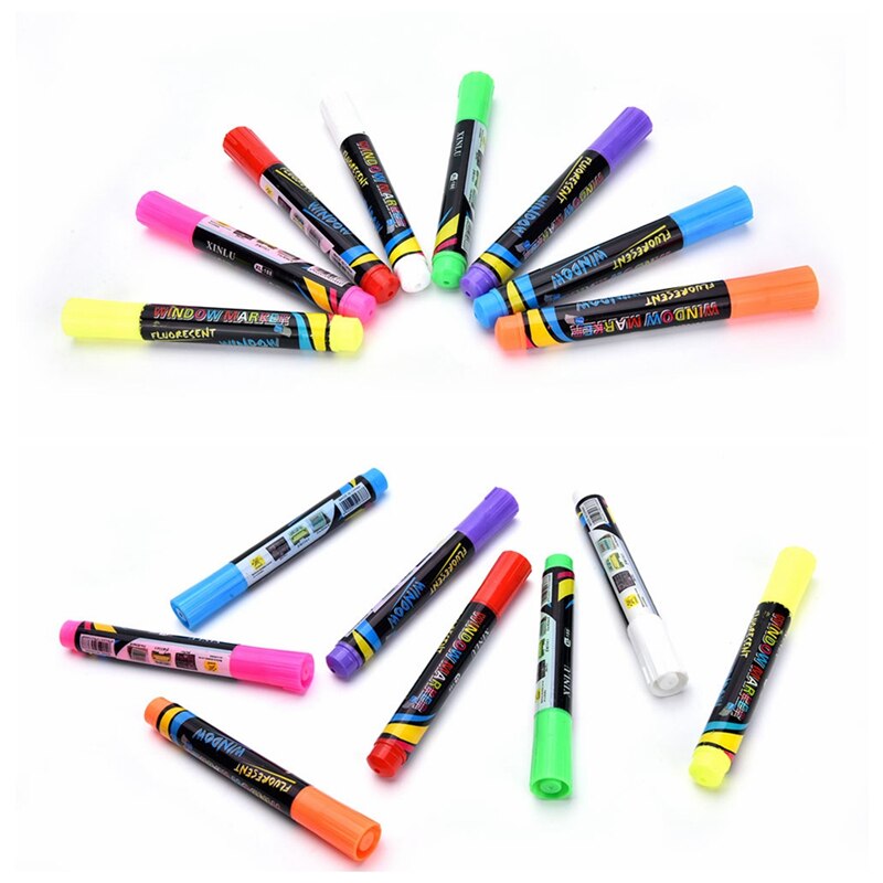 8 Kleuren White Board Maker Pen Uitwisbare Glas Keramiek Maker Pen Wissen White Board Whiteboard Marker Vloeibare Krijt