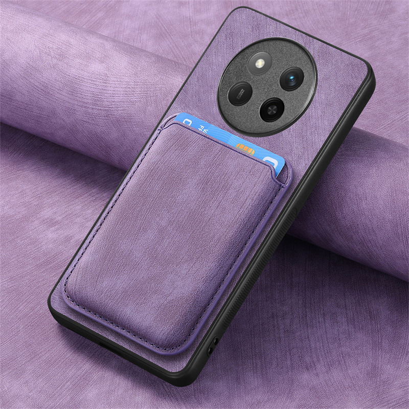 Para Honor Magic7 Lite 5G Funda de cuero de lujo Funda tipo billetera magnética para Honor Magic 7 Lite Funda con ranura para tarjetero desmontable: Castaño