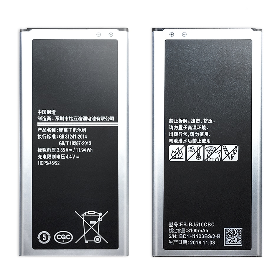 Bateria EB-BJ510CBE para samsung galaxy, bateria para samsung galaxy j5 2016 j510 j510f e samsung j1 j2 j3 j5 j7 2015 2016 2017 eb bi510cbe/bj120cbe