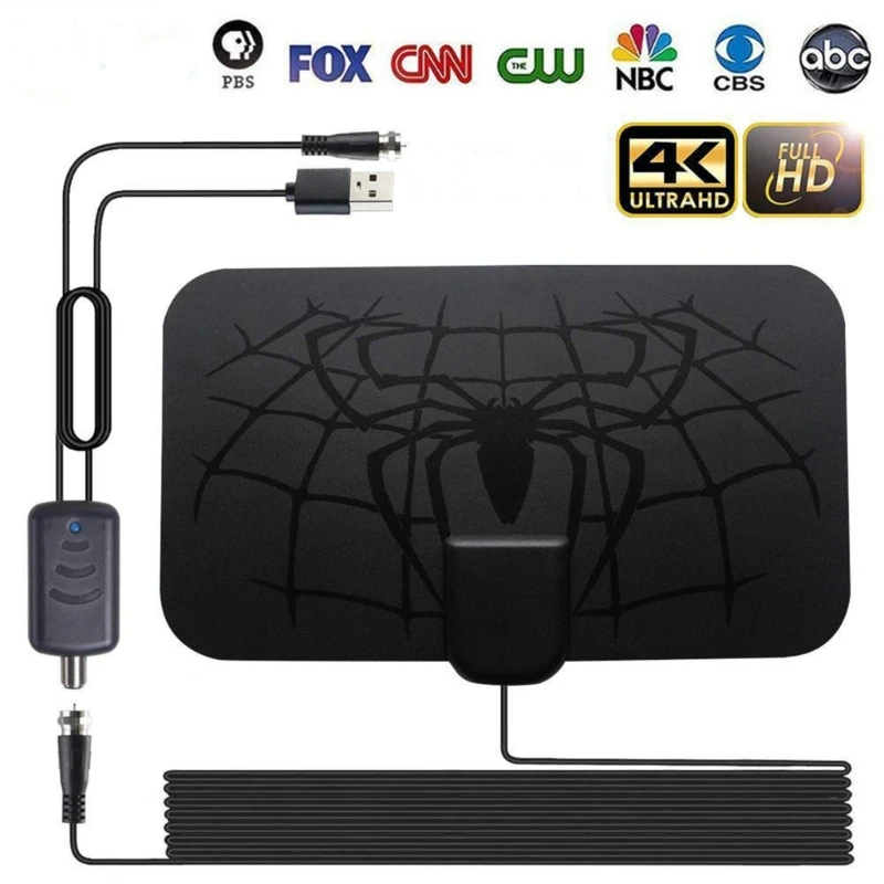 1 Set Digital HDTV Antenna with Detachable Signal Amplifier Converter Free FullHDChannels Indoor TV Antennas K1KF