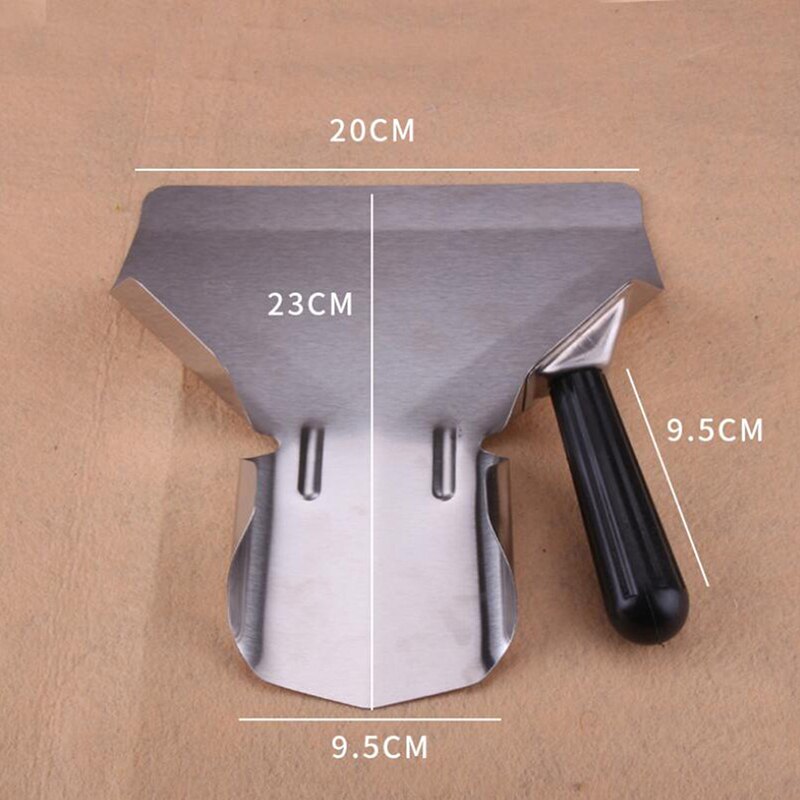 Viruta Scoop espátula para comida patatas fritas herramientas de cocina de acero inoxidable pala patatas fritas hamburguesa herramienta de embalaje individual/doble mangos de agarre