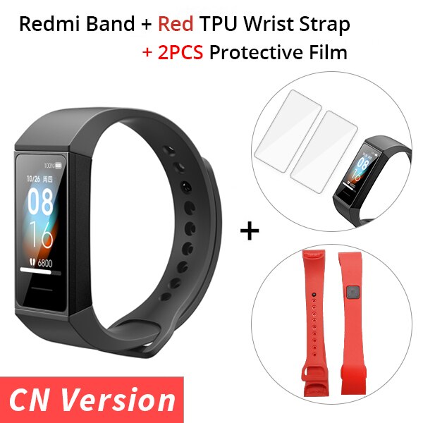 Xiaomi Redmi Band Smart Wristband Fitness Heart Rate Sport Monitor Bluetooth 5.0 USB Charging Bracelet redmi smart band: Black n Red Strap