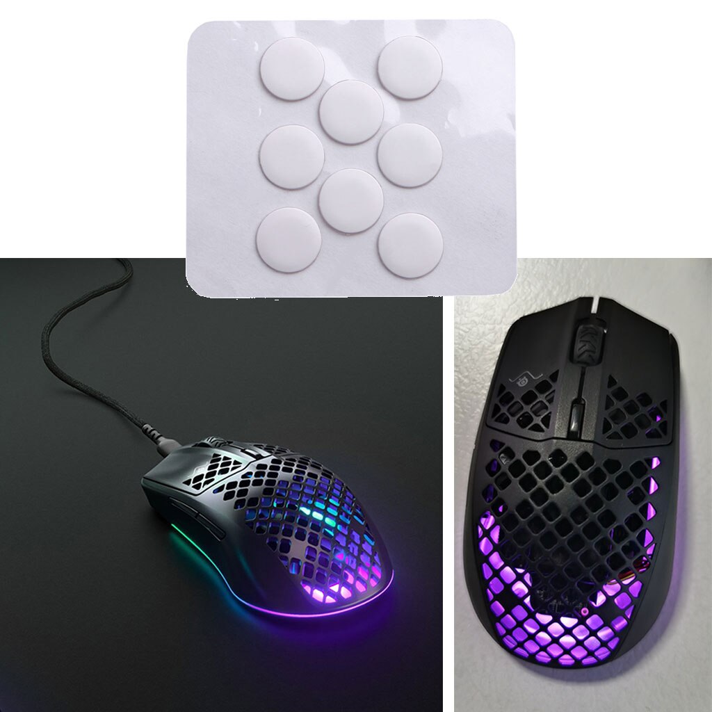 1Set Mouse Skates Glide Feet Pads Mouse Feet Sticker for Steelseries- Aerox 3 Wireless Mouse White Rounded Curved Edges