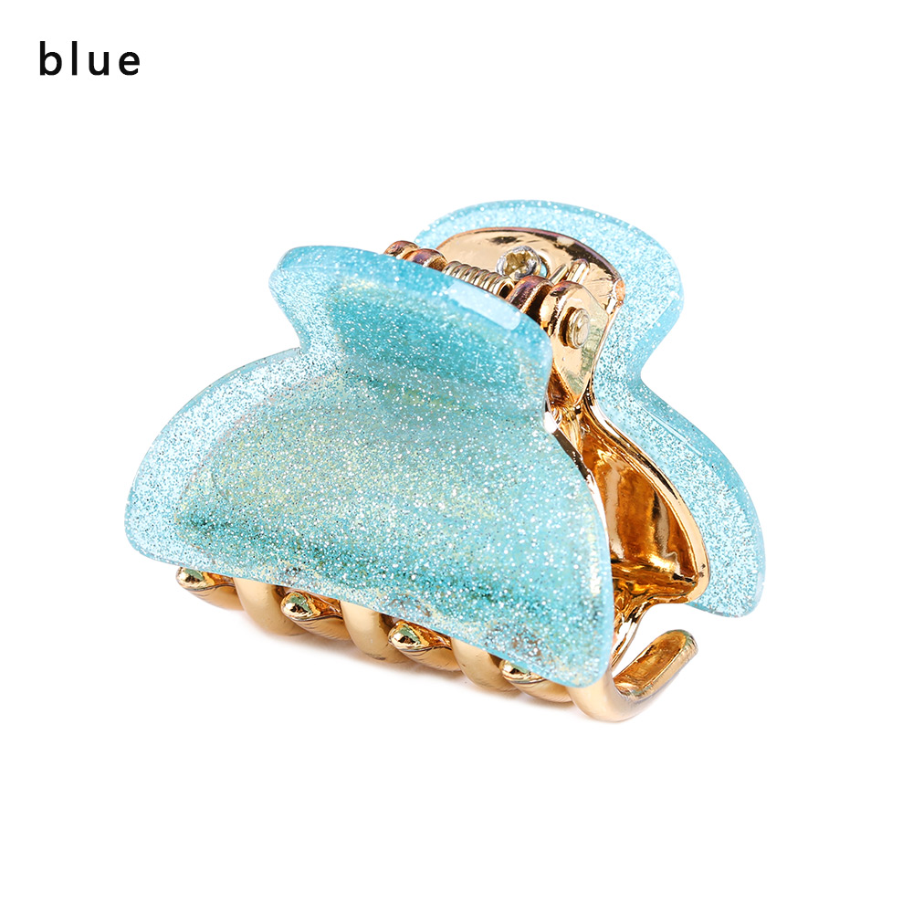 Horquillas de mariposa de acrílico negro brillante para el pelo, pinzas para el pelo, herramientas de estilismo de salón de peluquería, 1 ud.: Blue